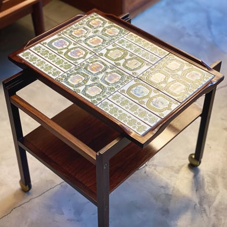 “Tenera" Tile top tray  tea trolley Rosewood