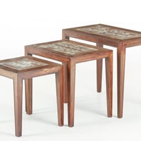 【special】ロイヤルコペンハーゲン社　タイルトップネストテーブル　70s Vintage】タイルトップ ネストテーブル（3個セット) Royal Copenhagen