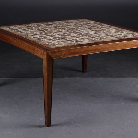 【Vintage】"Baca" Tile Top Coffee Table | Rosewood & Faience