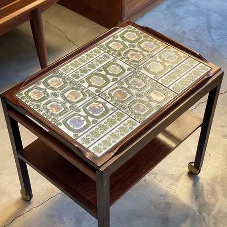 “Tenera" Tile top tray  tea trolley Rosewood