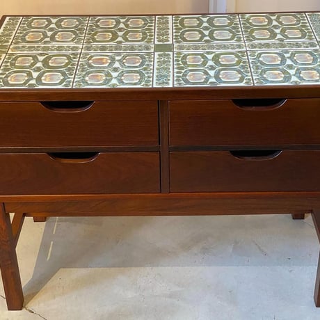 “Tenera" Tile top Drawer Console Rosewood