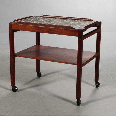 “Baca" Tile top tray  tea trolley マホガニー