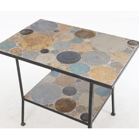 【Vintage】Tue Poulsen Ceramic Tile Console Table / Black Steel Frame