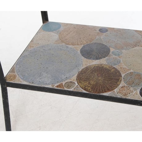【Vintage】Tue Poulsen Ceramic Tile Console Table / Black Steel Frame