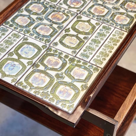 “Tenera" Tile top tray  tea trolley Rosewood