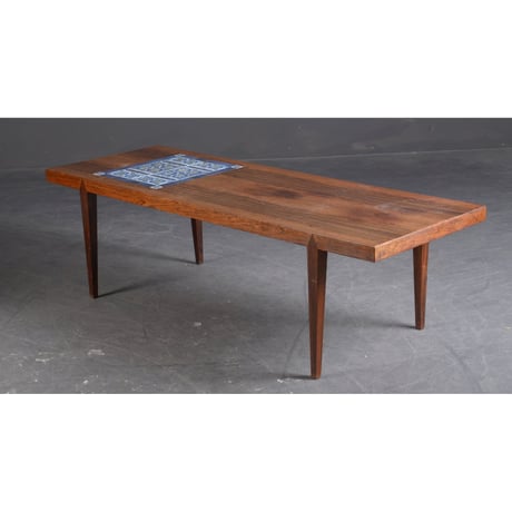"Tenera" Bule Tile Top Coffee Table 170x60 Rosewood