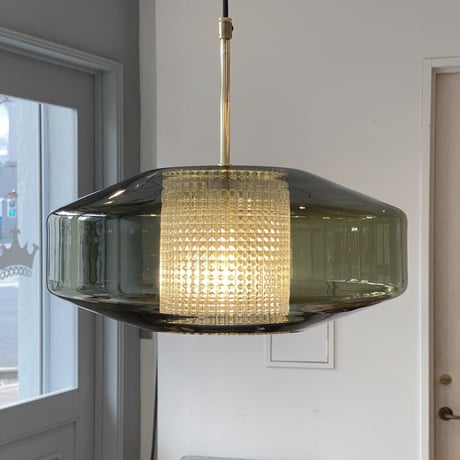 【Vintage】Carl Fagerlund Orrefors Corona Pendant Lamp Model 1493 1950s Original Vintage