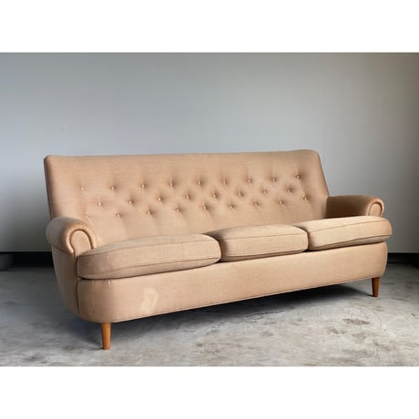 【Vintage】"Hammakväll" 3-seater Sofa (Double Cushion) — Designed by Carl Malmsten for O.H. Sjögren —