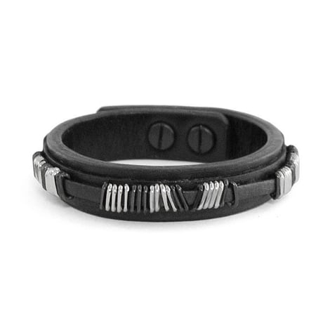 METAL BITS leather bracelet