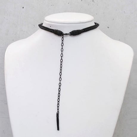 ZIP CHAIN leather choker