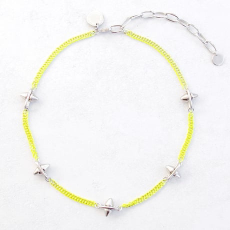 SPIKE & neon chain short necklace