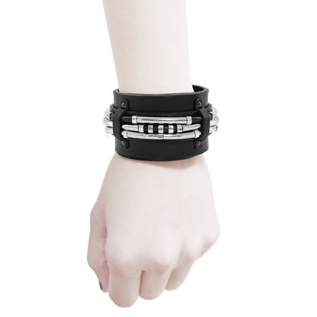 LAYERED TUBE leather bracelet