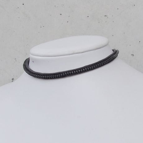ZIP CHAIN leather choker