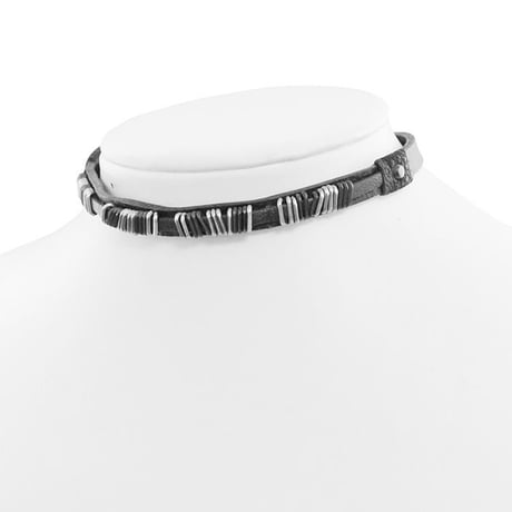 METAL BITS leather choker