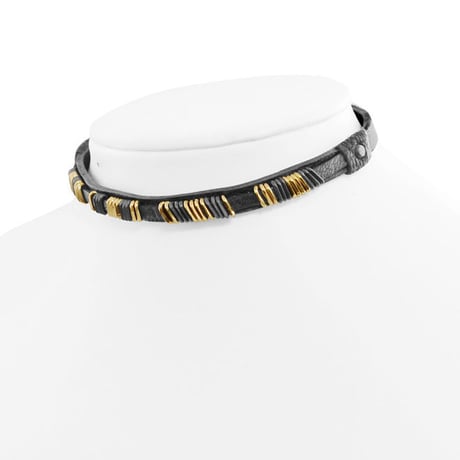 METAL BITS leather choker