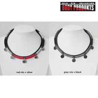PANEL COLOR leather short necklace