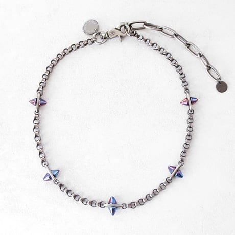 SPIKE & industrial chain short necklace