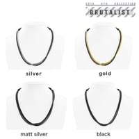 2TONE BLOCK CHAIN middle necklace