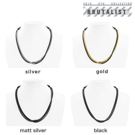 2TONE BLOCK CHAIN middle necklace