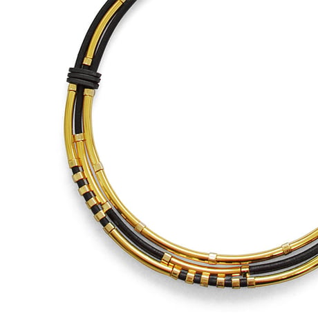 LAYERED TUBE leather necklace
