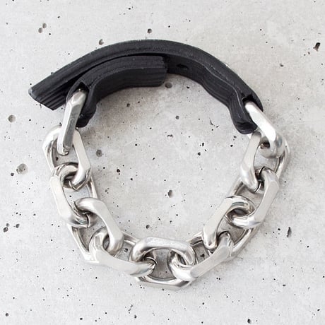 BIG CHAIN & leather bracelet