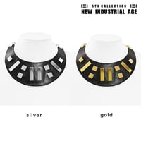 10 SQUARES leather big necklace