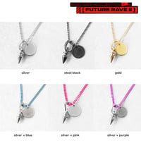 SPIKE & color chain short necklace