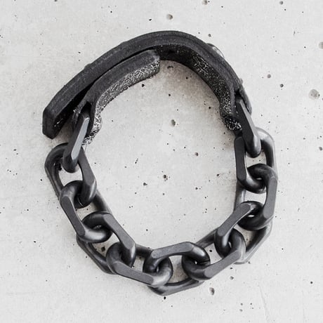 BIG CHAIN & leather bracelet
