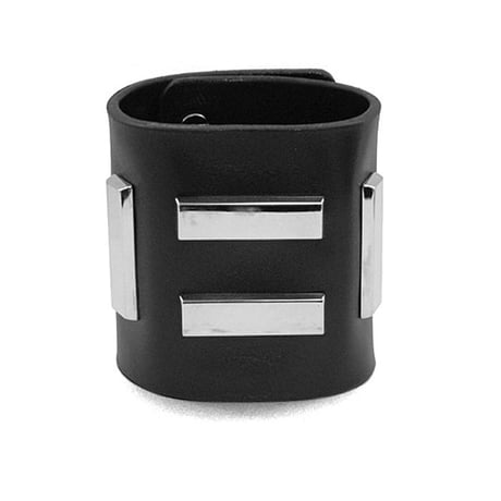 4 SQUARES long leather bracelet