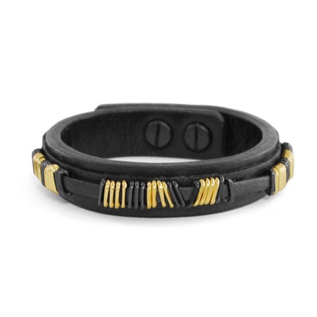 METAL BITS leather bracelet