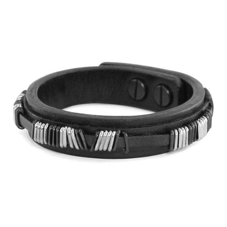 METAL BITS leather bracelet
