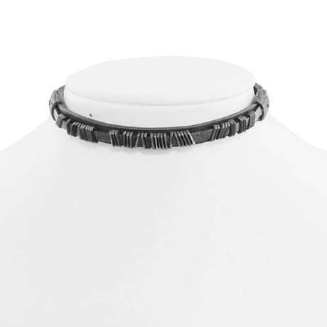 METAL BITS leather choker