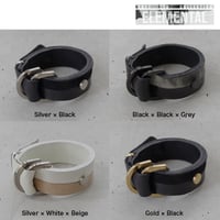 BI COLOR leather D bracelet