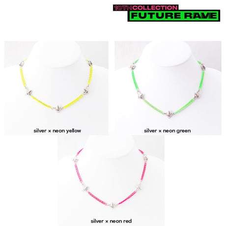 SPIKE & neon chain short necklace