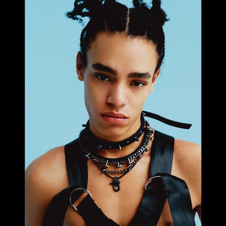 SPIKE & industrial chain short necklace