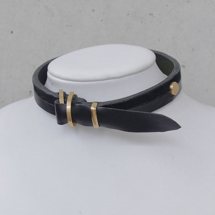 BLACK TRIANGLE DESIGN バイカラーレザーDチョーカー BI COLOR leather D choker | BLACK TRIANGLE DESI