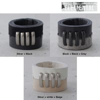 BI COLOR 4 bars leather ring