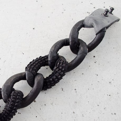 WRAPPED LEATHER big chain bracelet
