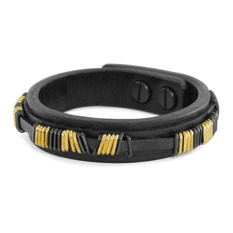 METAL BITS leather bracelet