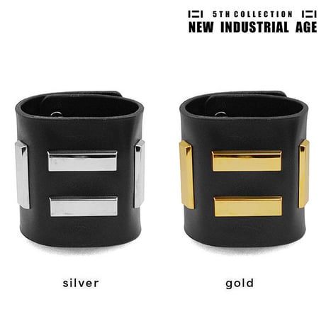 4 SQUARES long leather bracelet