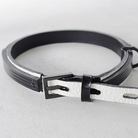 LAYERED leather long belt choker