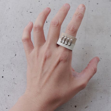 BI COLOR 4 bars leather ring
