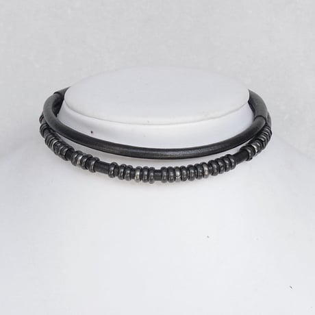 DOUBLE leather choker