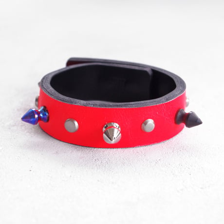 SPIKE leather bracelet(neon)