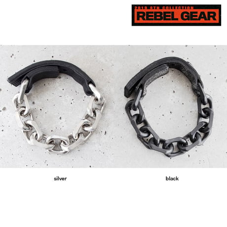 BIG CHAIN & leather bracelet