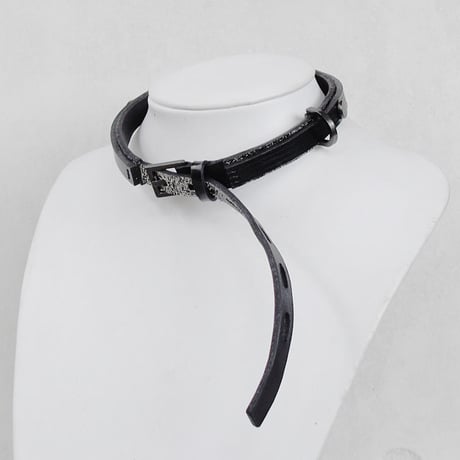 LAYERED leather long belt choker