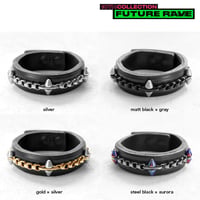 SPIKE & industrial chain leather bracelet