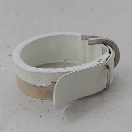 BI COLOR leather D bracelet