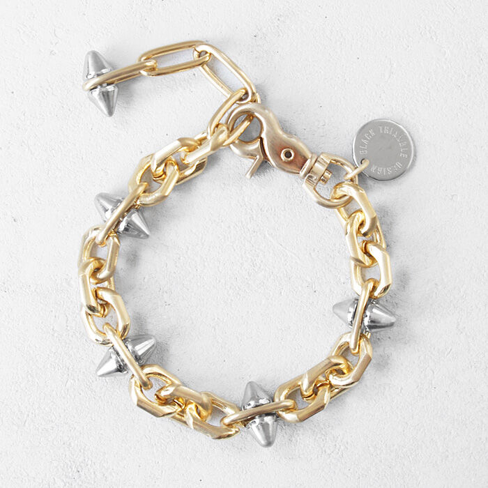 SPIKE & oval chain bracelet | BLACK TRIANGLE DE
