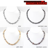 SPIKE & oval chain short necklace